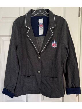 Majestic Fan Fashion NFL Team Apparel 2 Button Gray Blazer Jacket Women's Large